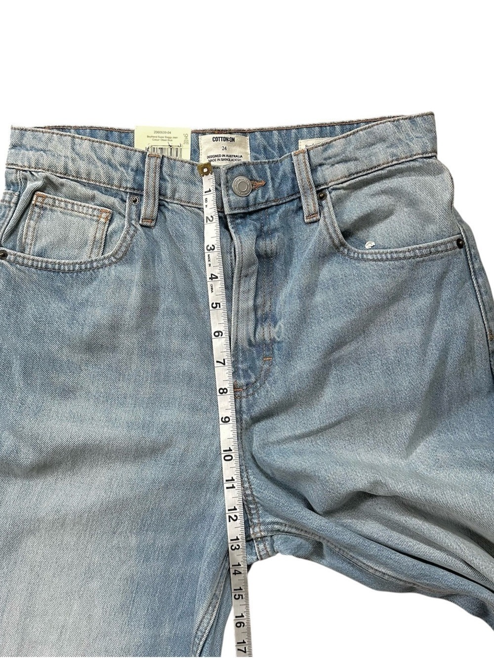 Cotton On Boyfriend Super Baggy Women's Size 24 Blue High Rise Cotton Jeans - Picture 7 of 11